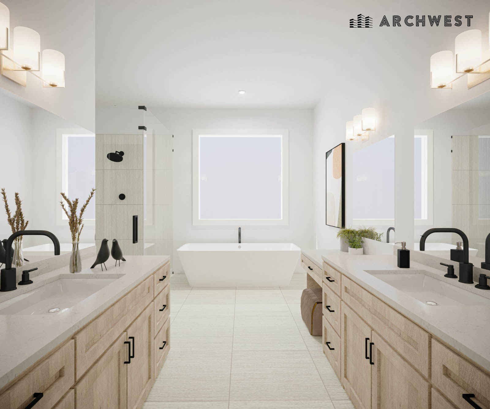 17. 3D Render of a Bathroom, Arizona, USA